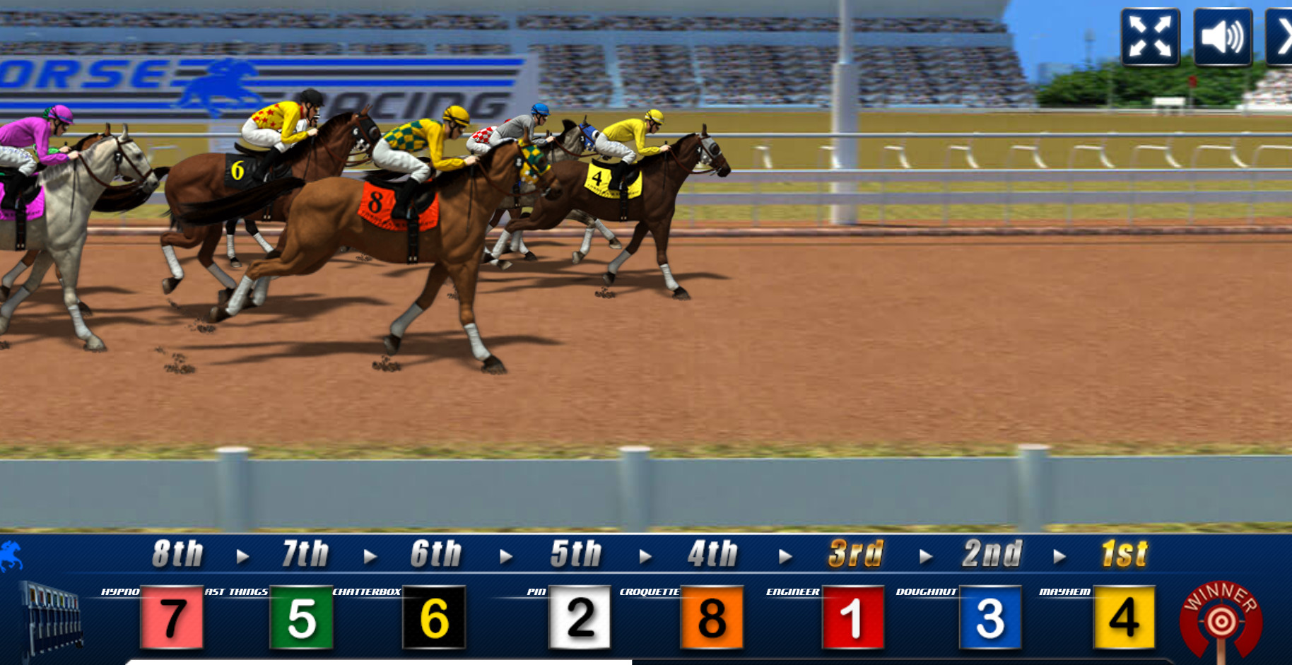 Virtual horse racing game