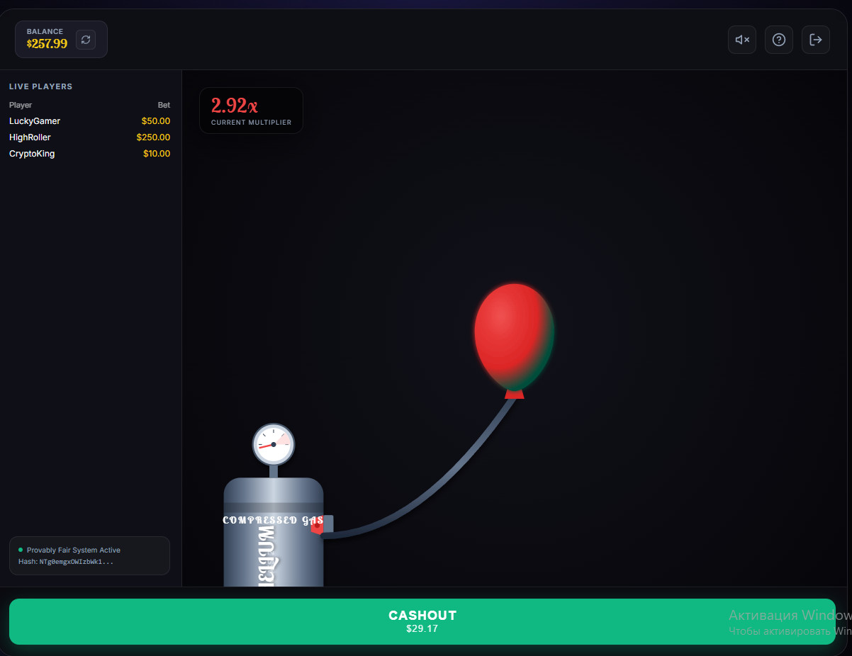 baloon crash Real-money arcade-style  game
